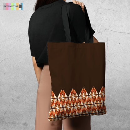 TB024 - Brown Pattern Tote Bag