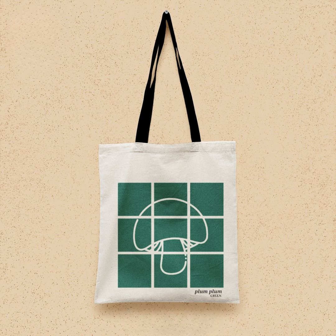 TB044 Plum Green Tote Bag