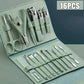 16pcs Professional Manicure & Pedicure Set – Nail Clippers, Cuticle Nippers & Grooming Tools with Travel Case