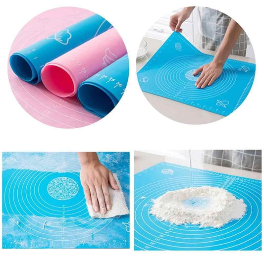 Silicone Non-Stick Rolling Mat 40x50cm – Non-Slip Pastry Mat for Dough, Cakes & Baking