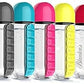 2-in-1 Medicine Organizer with Water Bottle – 7 Days Pill Box, 600ml BPA-Free Drinking Bottle, Removable Cup, Compac