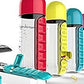 2-in-1 Medicine Organizer with Water Bottle – 7 Days Pill Box, 600ml BPA-Free Drinking Bottle, Removable Cup, Compac